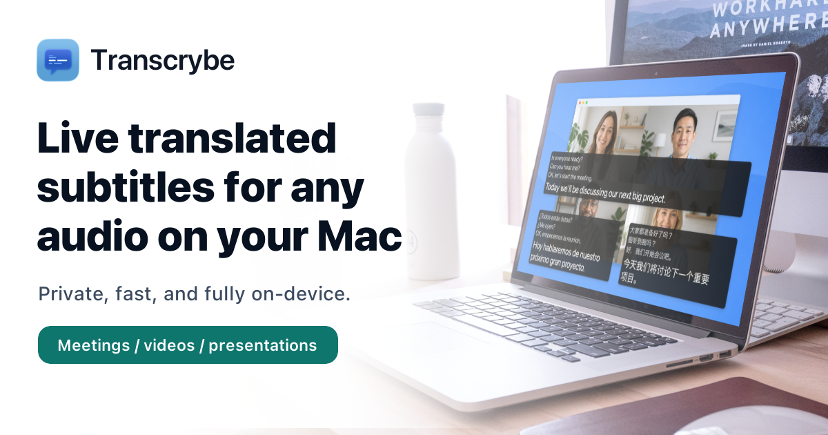 Transcrybe - Live Translated Subtitles for Any Audio on Your Mac